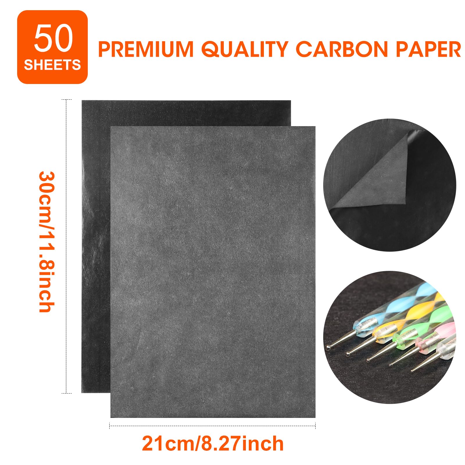 Amazon.com: 50 Sheets Carbon Transfer Paper - Black Graphite, 8.3